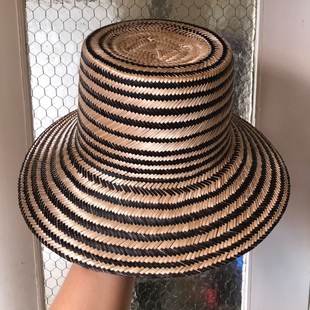 Janessa Leoné striped Colombian straw bucket hat